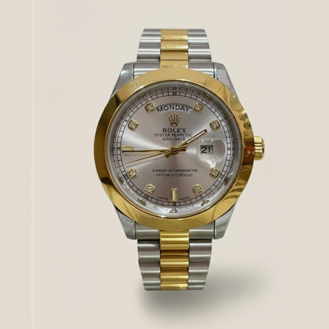 Rolex Oyster Perpetual With Date & Day - Golden Dial