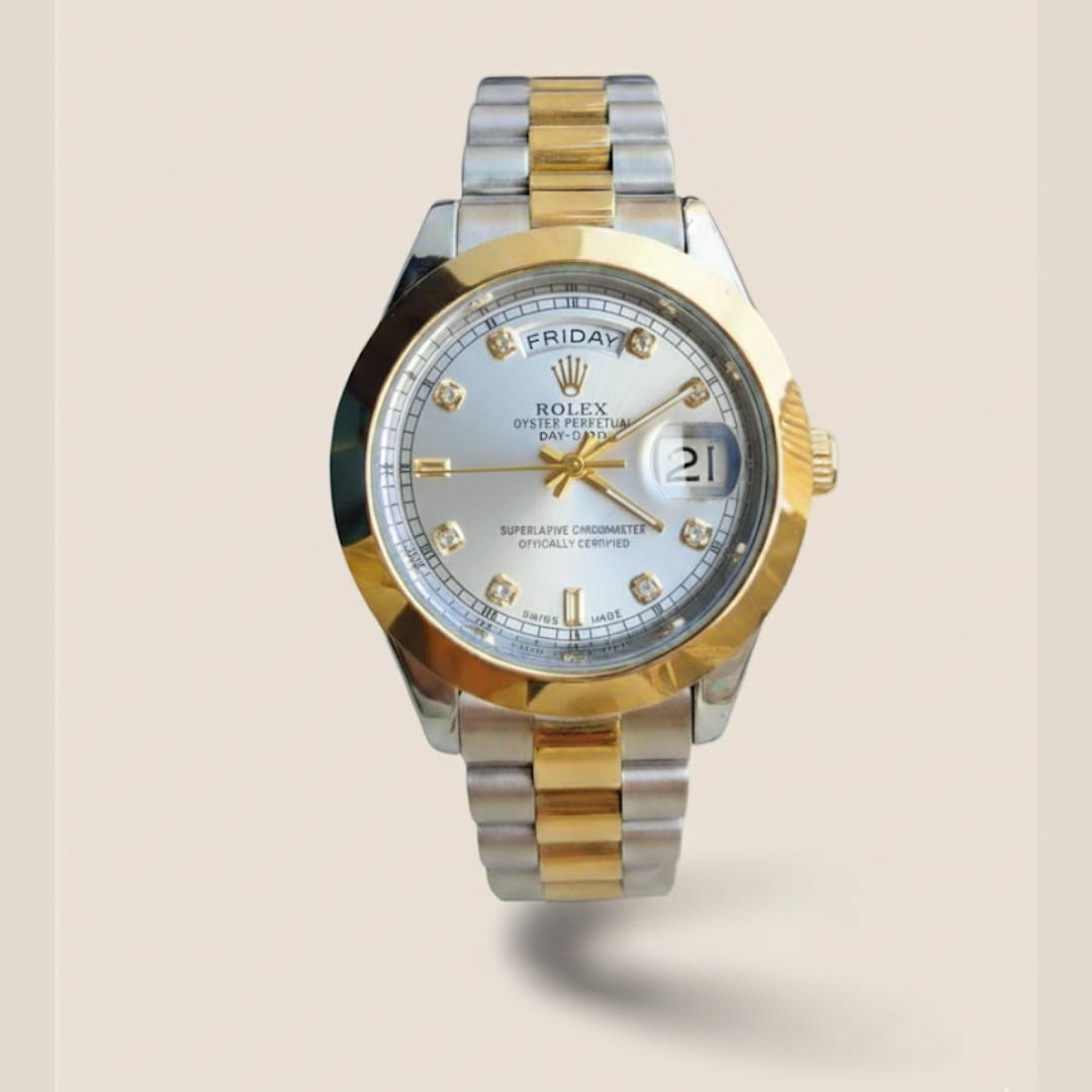 Rolex Oyster Perpetual With Date & Day - Silver Dial
